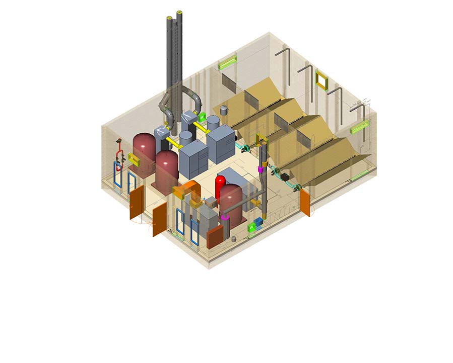 Schematische Darstellung der Energiezentrale Großbeeren